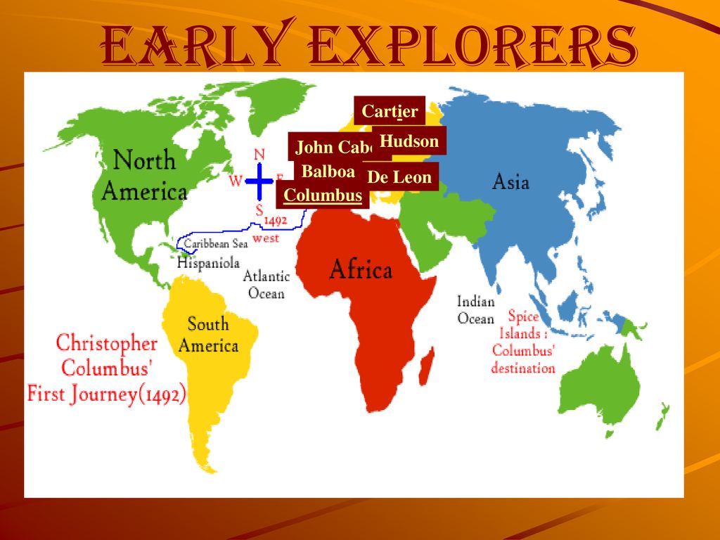 Early Explorers Cartier Hudson John Cabot Balboa De Leon Columbus